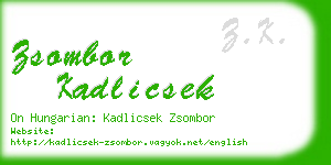 zsombor kadlicsek business card